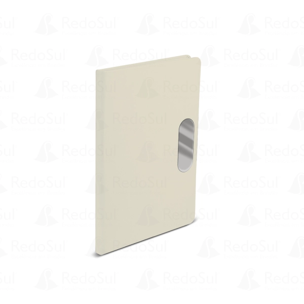 Caderno em PU com placa em metal